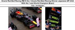 ◆Oracle Red Bull Racing RB18 No.1 Oracle Red Bull Racing Winner Japanese GP 2022　With No.1 and World Champion Board   Max Verstappen