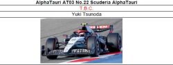 ◆AlphaTauri  Scuderia AlphaTauri AT04　Yuki Tsunoda　   Bahrain GP 2023