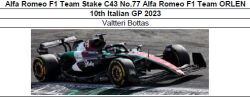 ◎予約品◎　Alfa Romeo F1 Team Stake C43 No.77 Alfa Romeo F1 Team ORLEN 10th Italian GP 2023　Valtteri Bottas