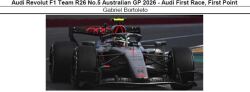 ◎予約品◎　1/43　Audi Revolut F1 Team R26 No.5 Australian GP 2026 - Audi First Race, First Point　 Gabriel Bortoleto