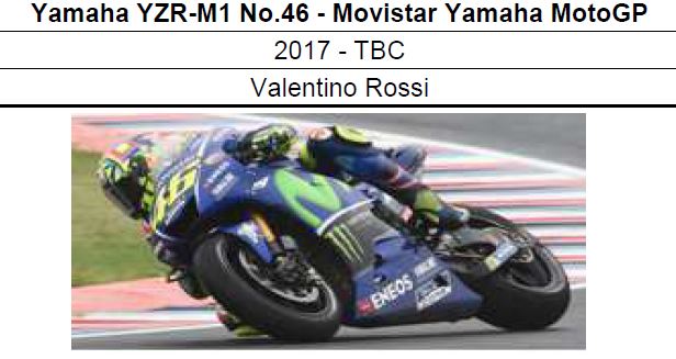 ◎予約品◎　Yamaha YZR-M1 No.46 - Movistar Yamaha MotoGP 2017 - TBC　Valentino Rossi