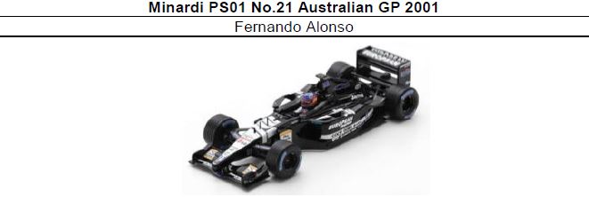◆Minardi PS01 No.21 Australian GP 2001 F.アロンソ