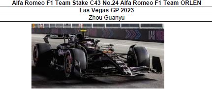 ◎予約品◎1/64　Alfa Romeo F1 Team Stake C43 No.24 Alfa Romeo F1 Team ORLEN Las Vegas GP 2023　Zhou Guanyu