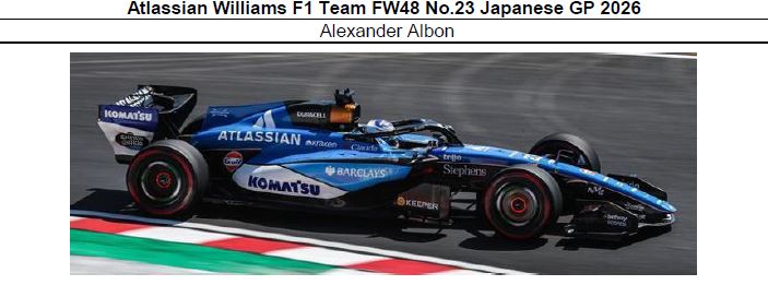 ◎予約品◎　1/43　Atlassian Williams F1 Team FW48 No.23 Japanese GP 2026　Alexander Albon