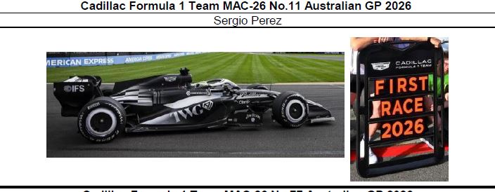 ◎予約品◎　1/43　Cadillac Formula 1 Team MAC-26 No.11 Australian GP 2026　Sergio Perez
