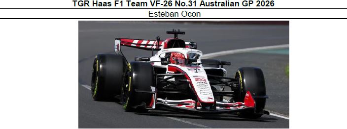 ◎予約品◎　1/43　TGR Haas F1 Team VF-26 No.31 Australian GP 2026 Esteban Ocon