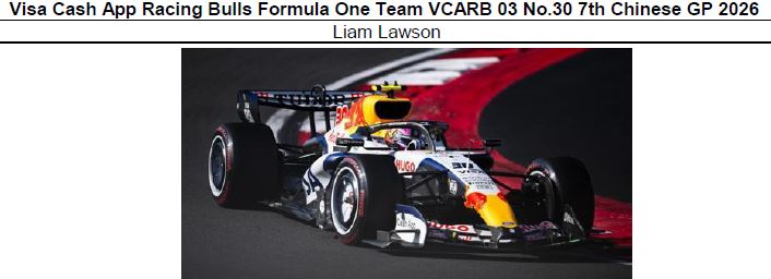 ◎予約品◎　1/43　Visa Cash App Racing Bulls Formula One Team VCARB 03 No.30 7th Chinese GP 2026　Liam Lawson
