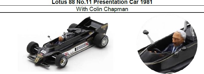 ◆Lotus 88 No.11 Presentation Car 1981　With Colin Chapman