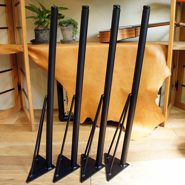 【ダイニングテーブルにおすすめ】#27鉄脚 テーブル脚【角度付きタイプ】4本セット/テーブル DIY リメイク 自作 日本製