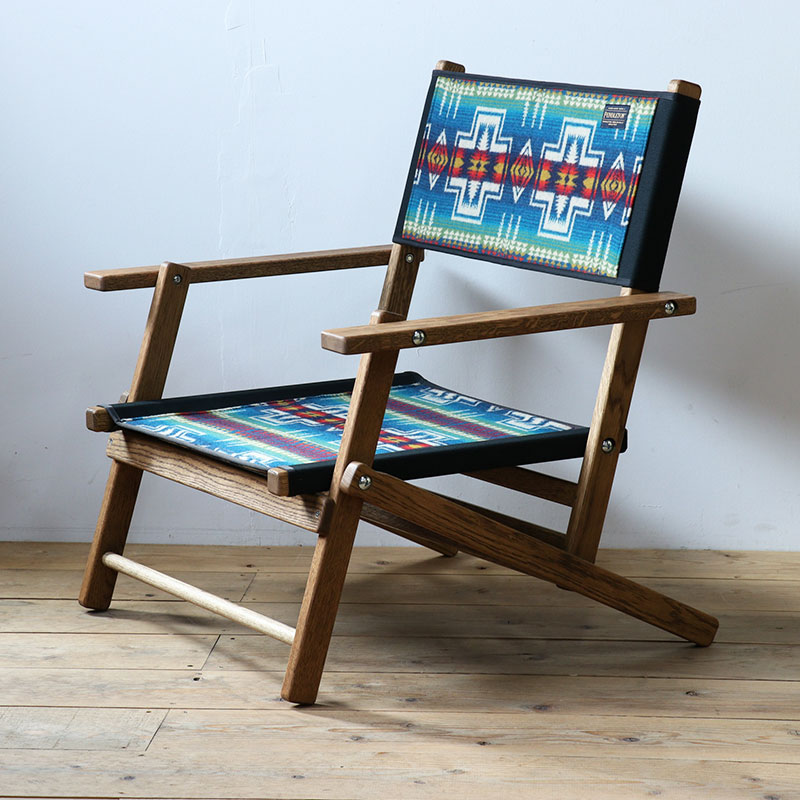 フォールディングチェア ワイド　Pendleton×TurnBuckle【Cハーディングロイヤルブルー 】