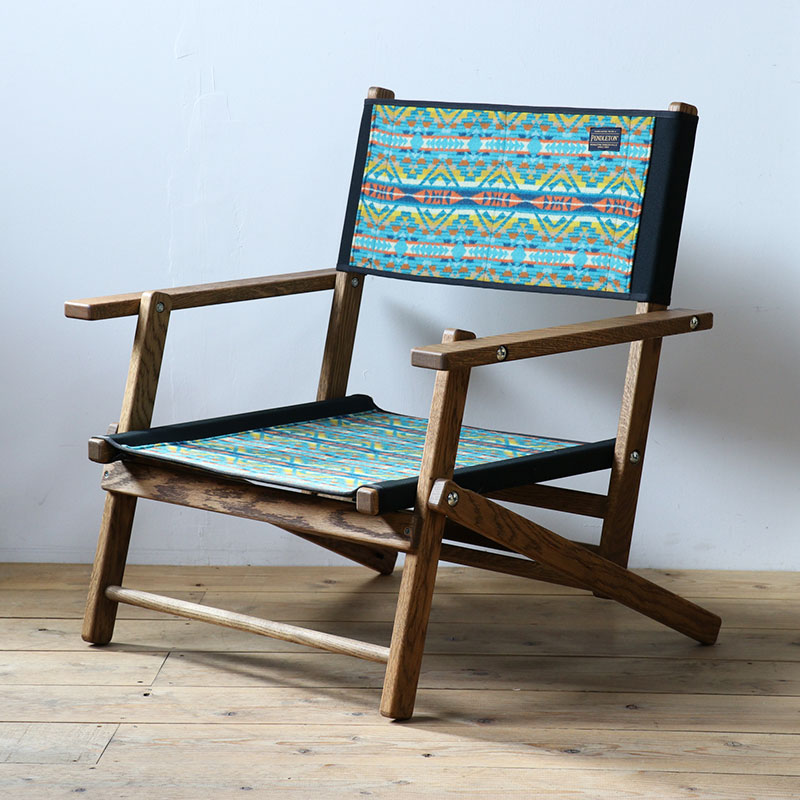 フォールディングチェア ワイド　Pendleton×TurnBuckle【アルトメサディープターコイズ】