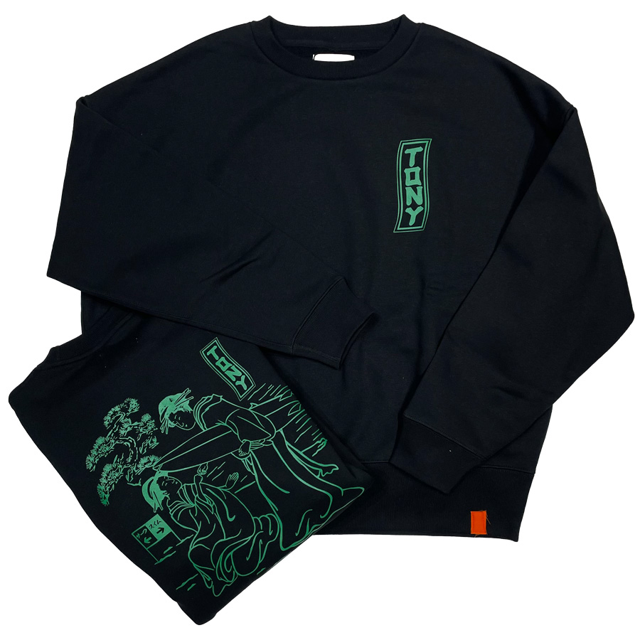 TonyTaizsun.トニータイズサン,スウェットクルーネック,浮世絵,和,日本,サーフィン,サーフ,新作,裏起毛