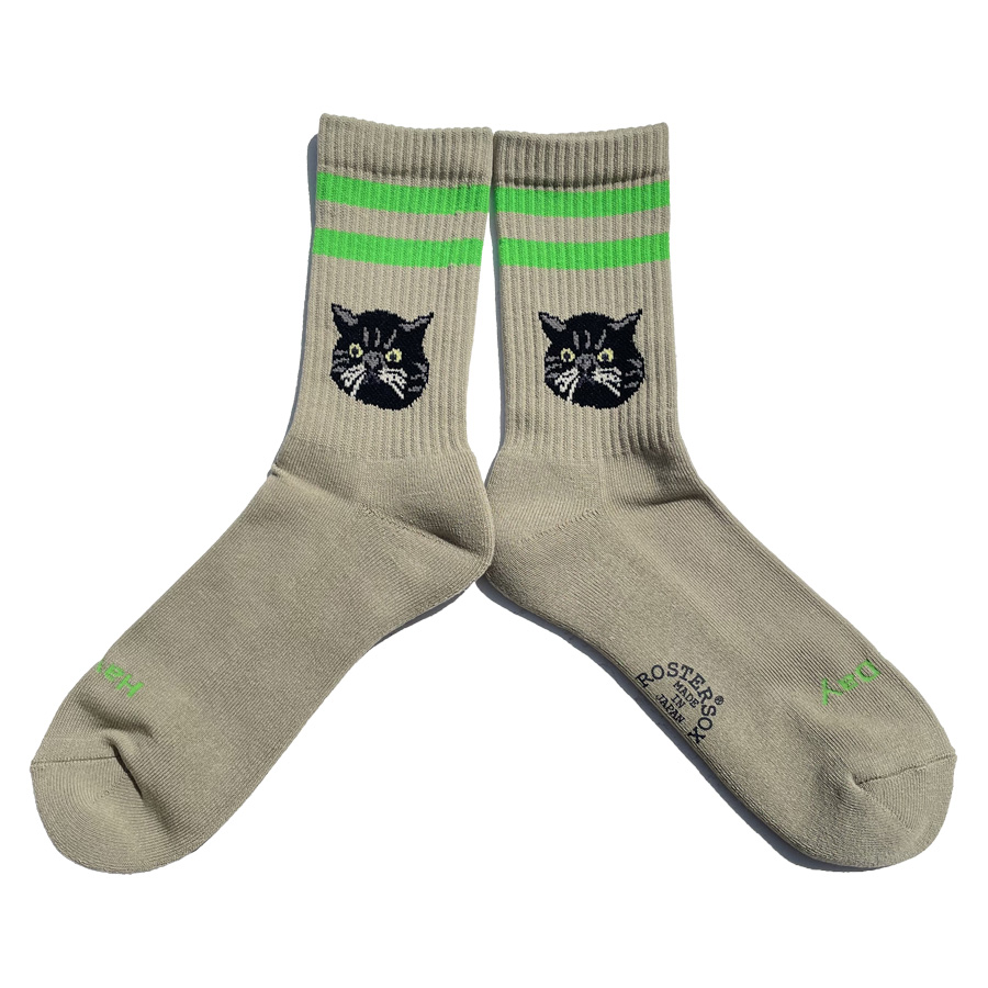 ROSTERSOX,ロスターソックス,靴下,ソックス,クルーソックス,CAT,猫