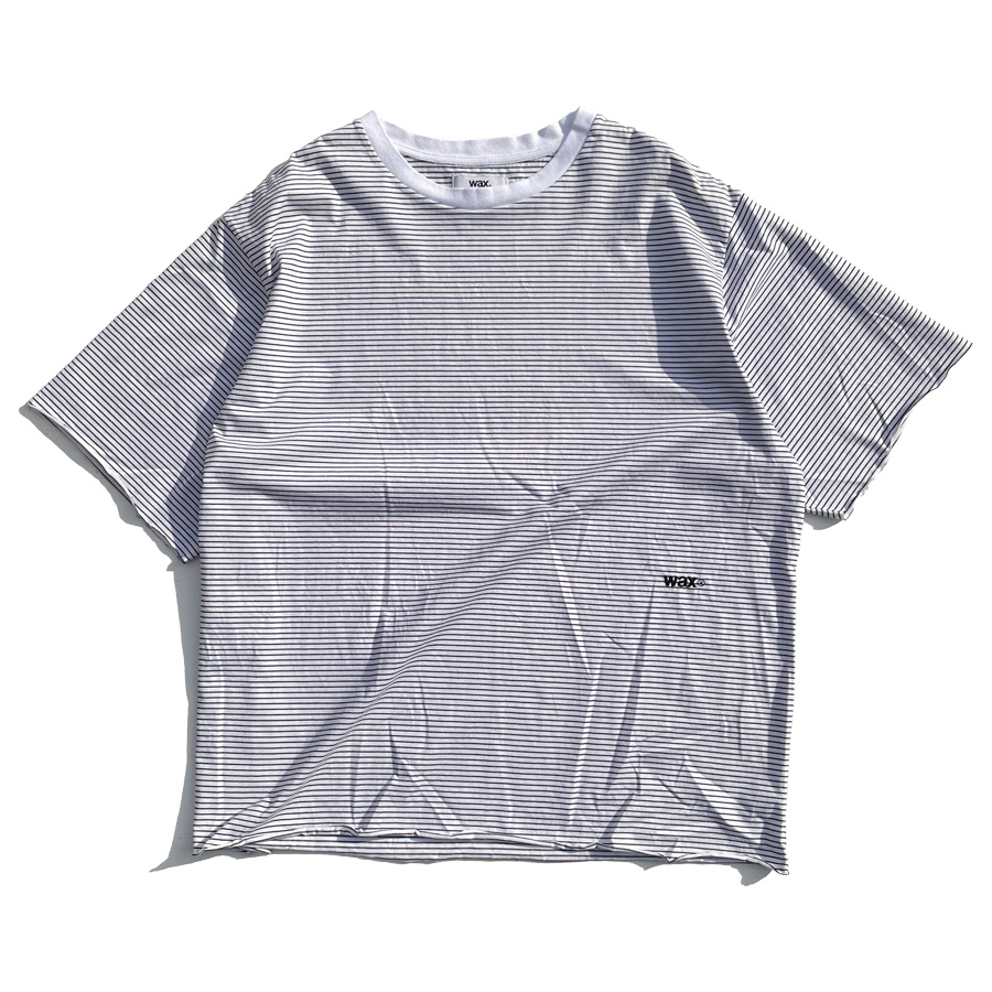WAX,ワックス,THM,半袖Tシャツ,ロゴ,シンプル,カットオフ,ピンストライプ,定番