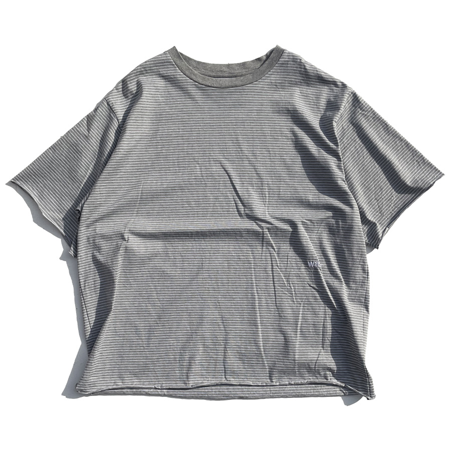 WAX,ワックス,THM,半袖Tシャツ,ロゴ,シンプル,カットオフ,ピンストライプ,定番