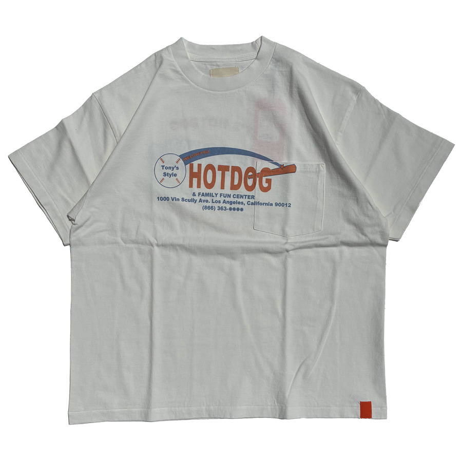 TonyTaizsun.トニータイズサン,Tシャツ,半袖シャツ,HOTDOG,POKCKET,ホットドッグ,ジャンクフード,野球