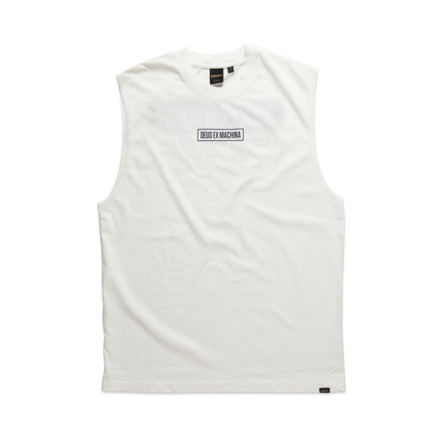 Deus Ex Machina デウスエクスマキナ ノースリーブ Tシャツ Patton Muscle Vintage White Dmp1811 メンズ