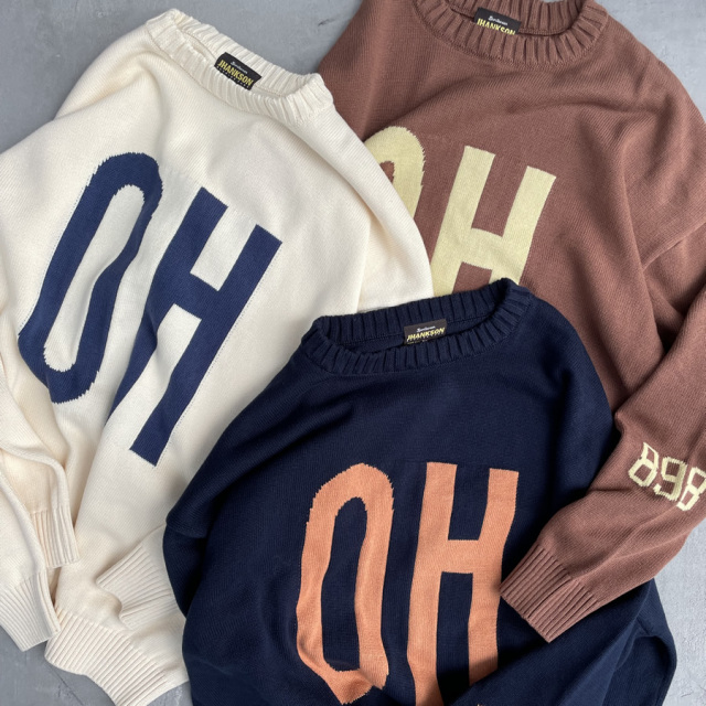 JHANKSON,ジャンクソン,ニット,クルーネックニット,トレーナー,ベースボール,メンズ