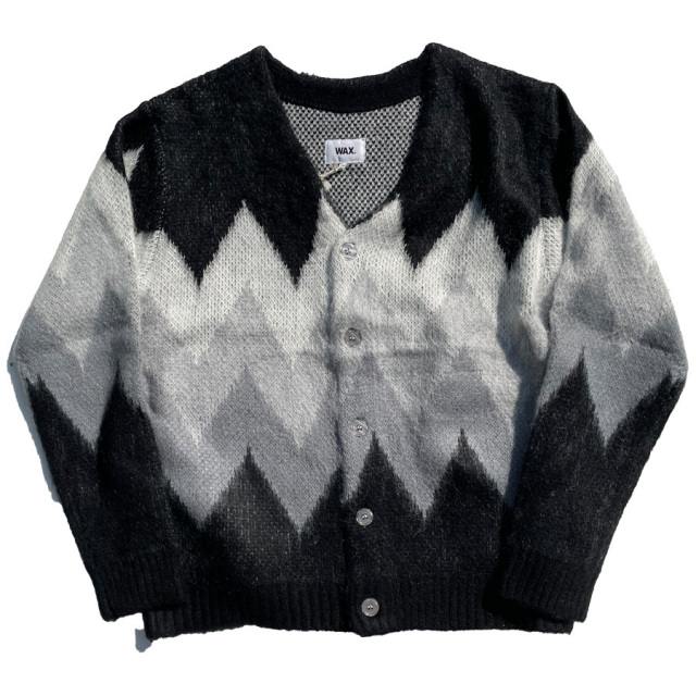 WAX(ワックス) / カーディガン / JACQUARD CARDIGAN - BLACK / WX-0301 
