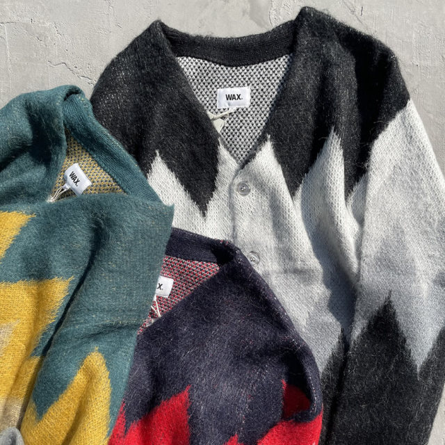 WAX(ワックス) / カーディガン / JACQUARD CARDIGAN - BLACK / WX-0301 