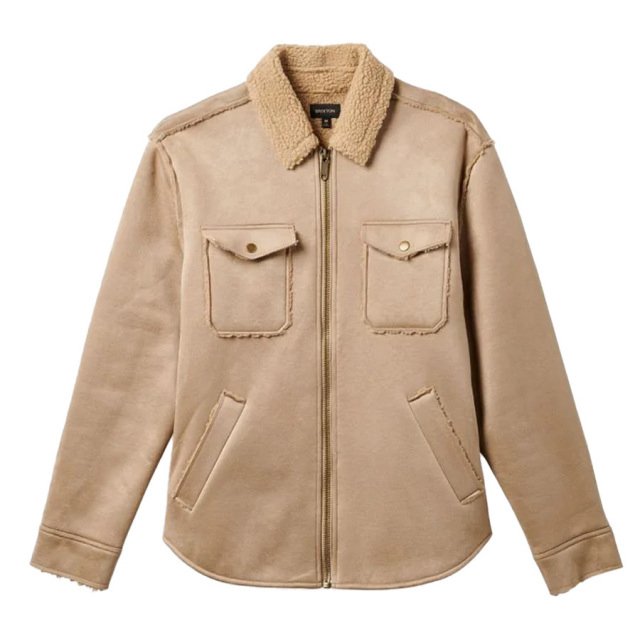 天然ムートン　200✖️(最大幅70) 本革 BRIXTON / ムートンジャケット / DURHAM R VEGAN SHEARLING JKT - SAND