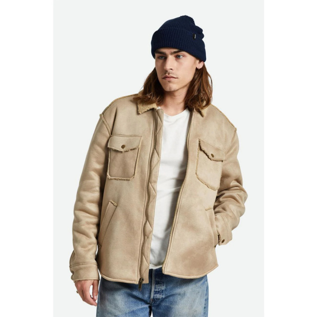 美品　BRIXTON ベージュ コットン ジャケット ブリクストン BRIXTON DILLINGER QUILTED BOMBER JKT メンズ