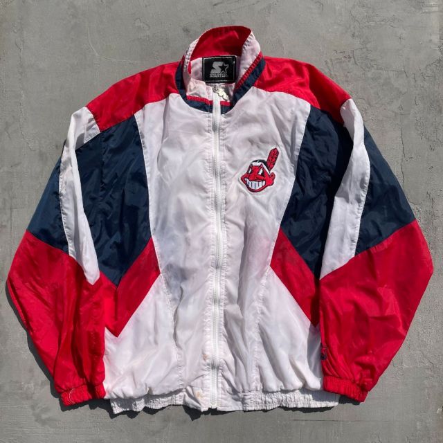 USED] CLEVELAND INDIANS NYLON JAKCET - L / MLB ナイロンジャケット  