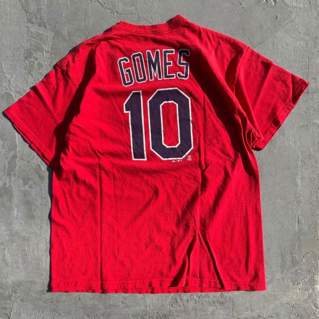 2000年 MLB インディアンス デッドストック majestic Tシャツ USED] CLVELAND INDIANS GOMES 10 TEE / MLB クリーブランド