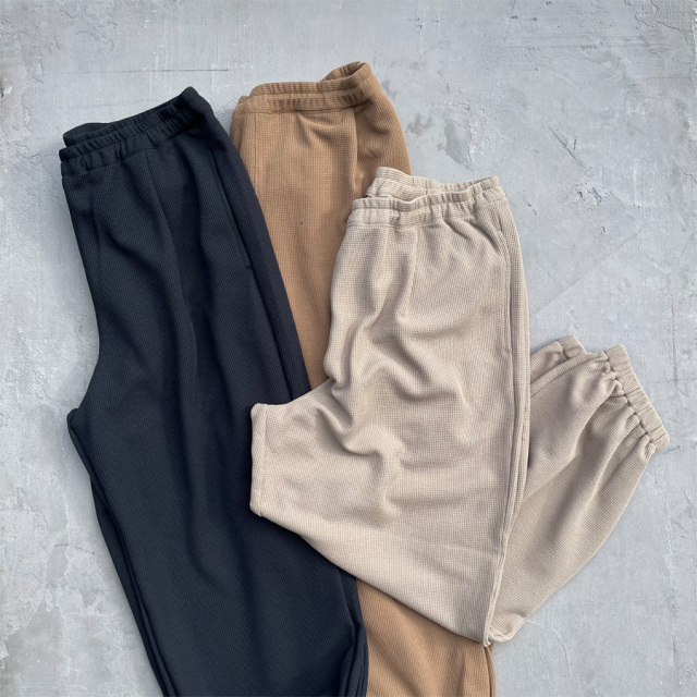 AXESQUIN,アクシーズクイン,ワッフル,ストレッチパンツ,クロップドパンツ,リラックスパンツ