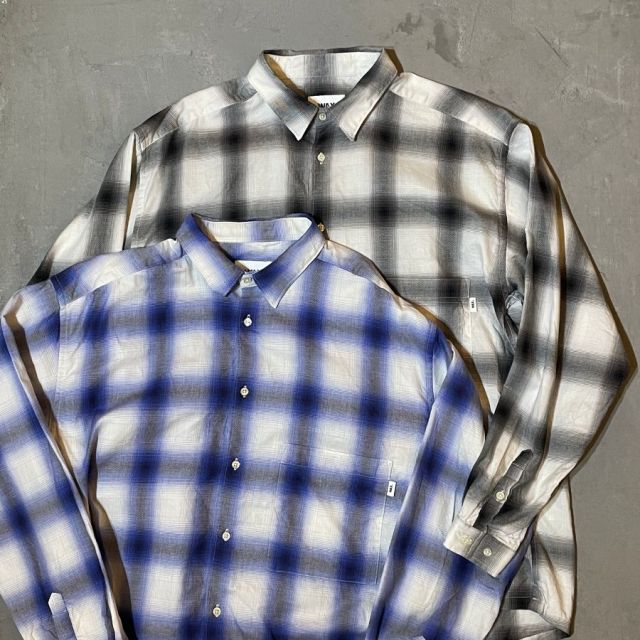 WAX(ワックス) / オンブレチェックシャツ / OMBRE CHECK SHIRTS - BLUE 