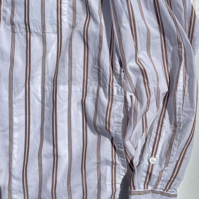 WAX(ワックス) / ポケットシャツ / STRIPE POCKET SHIRTS - BROWN / WX 