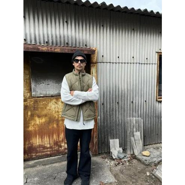 WAX(ワックス) / 中綿ベスト / Puff vest - KHAKI / WX-0390 / メンズ THM
