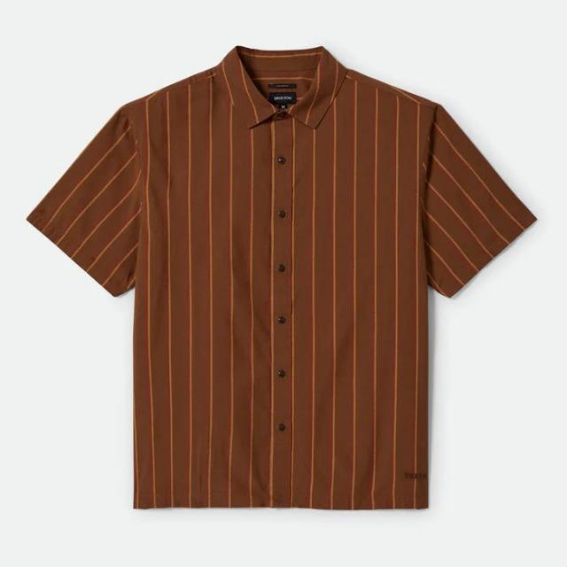 BRIXTON / 半袖 シャツ / CRU STRIPE S/S WVN - WASHED COPPER/BURNT
