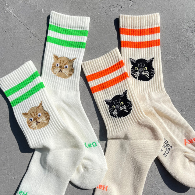 ROSTERSOX,ロスターソックス,靴下,ソックス,クルーソックス,猫,CAT,キャット,動物,アニマル