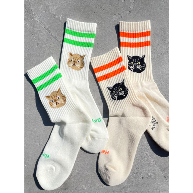 ROSTERSOX,ロスターソックス,靴下,ソックス,クルーソックス,猫,CAT,キャット,動物,アニマル