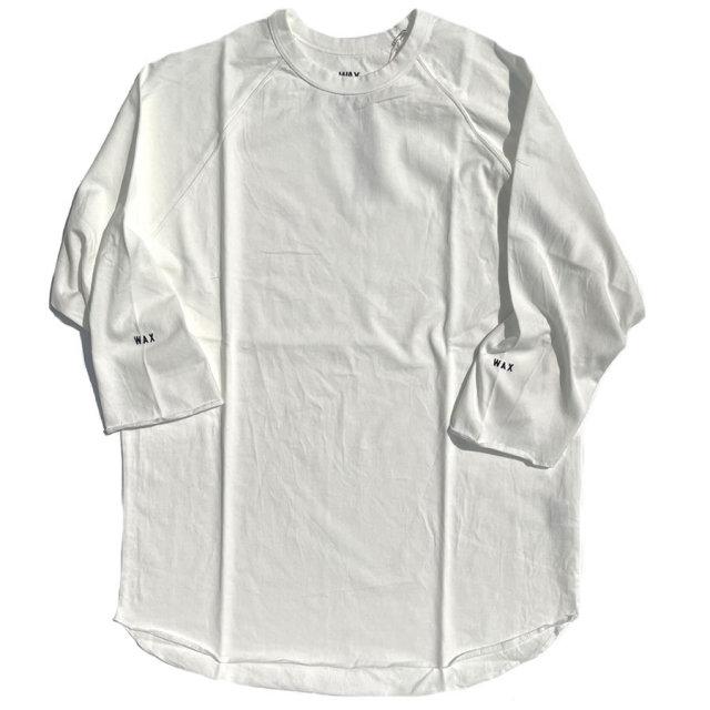 WAX(ワックス) / 七分袖Tシャツ / 3/4 SLEEVE CUT SAW - WHITE