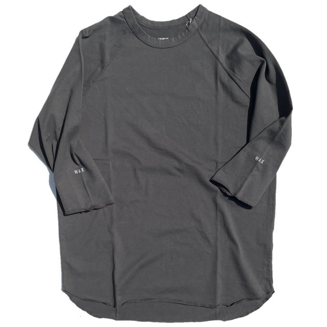 WAX(ワックス) / 七分袖Tシャツ / 3/4 SLEEVE CUT SAW - CHARCOAL / WX