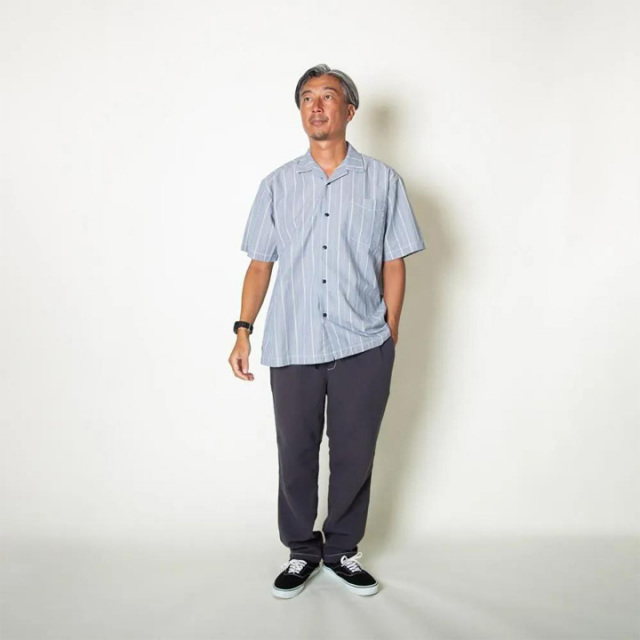 【たちつ！】 TURN ME ON(ターンミーオン) / ストライプオープンカラーSSシャツ