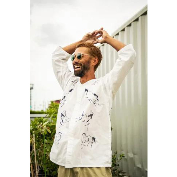 WAX Koikuchi-shirts \"角文字\" 鯉口シャツ WAX (ワックス) Koikuchi-shirts 