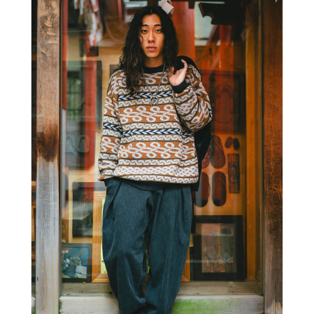 NASNGWAM,ナスングワム,長袖ニット,ニット,ケルティックニット,籠目文様