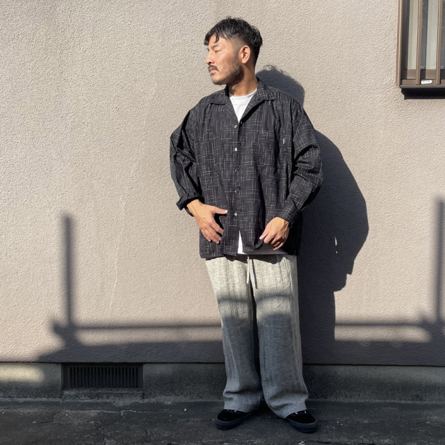 WAX(ワックス) / 長袖オープンカラーシャツ / FADE CHECK OPEN SHIRTS