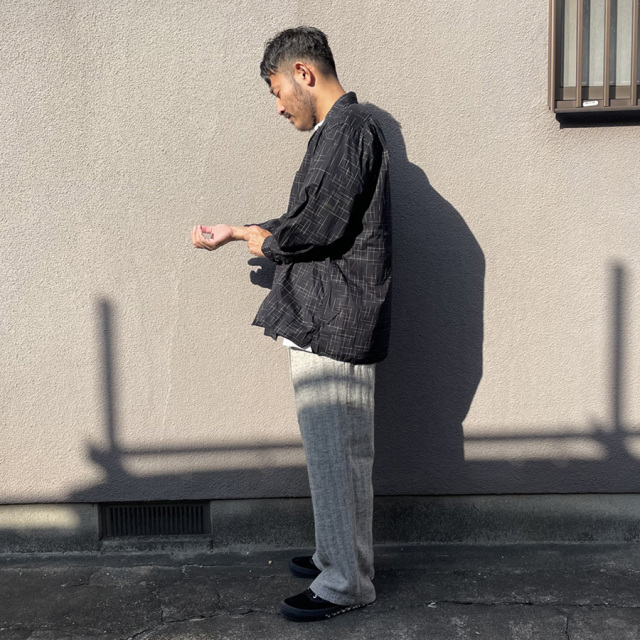WAX(ワックス) / 長袖オープンカラーシャツ / FADE CHECK OPEN SHIRTS