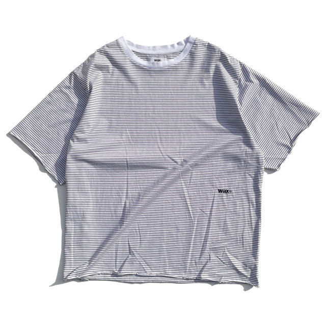 WAX,ワックス,THM,半袖Tシャツ,ロゴ,シンプル,カットオフ,ピンストライプ,定番