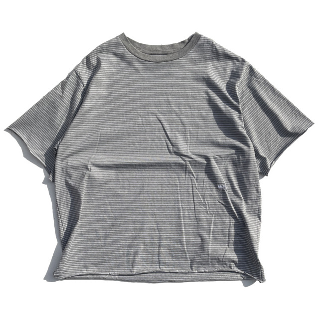 WAX,ワックス,THM,半袖Tシャツ,ロゴ,シンプル,カットオフ,ピンストライプ,定番