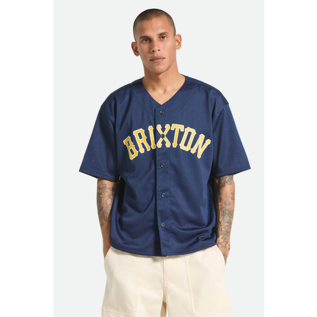 BRIXTON / ジャージー 半袖 メッシュT / MESH BASEBALL JERSEY