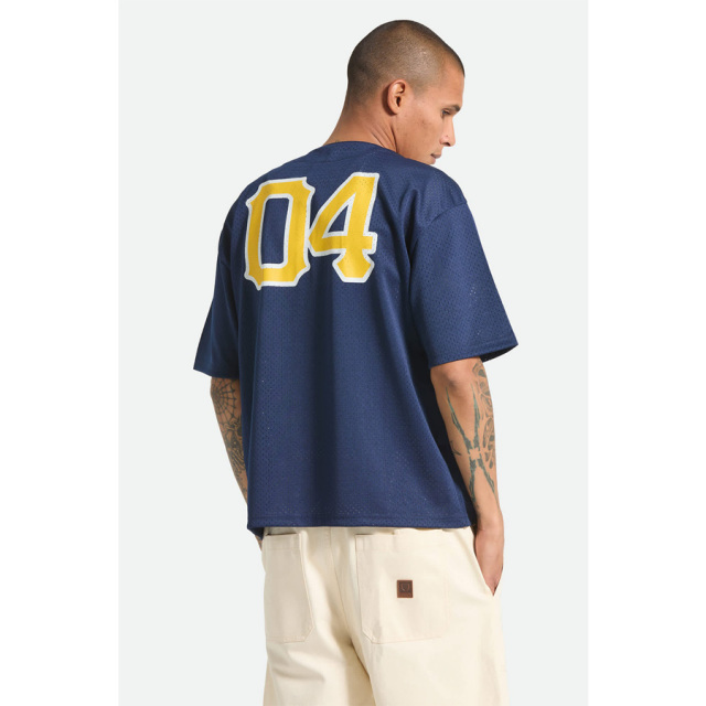 BRIXTON / ジャージー 半袖 メッシュT / MESH BASEBALL JERSEY