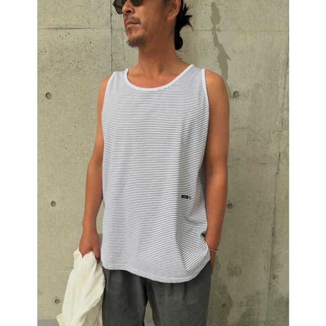 WAX(ワックス) / タンクトップ / PIN STRIPE TANK TOP - WHITE / WX