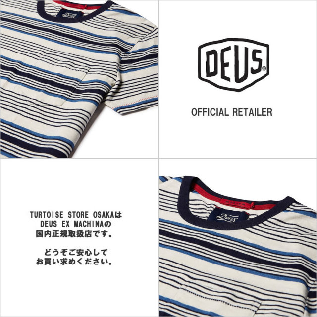 Deus Ex Machina デウス エクス マキナ Tシャツ Wei Stripe Tee Indigo Stripe Dms メンズ Deus Ex Machina デウス エクス マキナ Tシャツ Wei Stripe Tee Indigo Stripe Dms メンズ