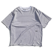 WAX,ワックス,THM,半袖Tシャツ,ロゴ,シンプル,カットオフ,ピンストライプ,定番