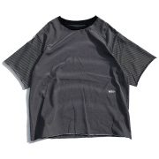WAX,ワックス,THM,半袖Tシャツ,ロゴ,シンプル,カットオフ,ピンストライプ,定番